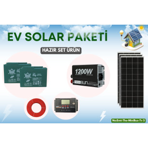 Ev Tipi Güneş Enerji Sistemi Paketi - Mini Buzdolabı, TV, Aydınlatma, Şarj İçin | 1200W İnverterli Solar Enerji Seti Ev Tipi Güneş Enerji Sistemi Paketi - Mini Buzdolabı, TV, Aydınlatma, Şarj İçin | 1200W İnverterli Solar Enerji Seti
